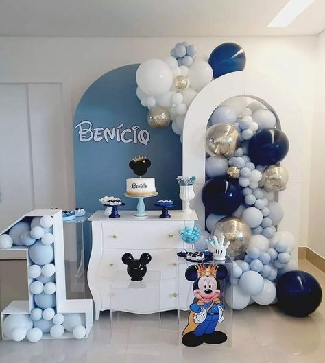 Mickey Mouse Birthday Theme, Mickey Baby Showers, Mickey Mouse Birthday Cake, Boys 1st Birthday Cake, Mickey Mouse Themed Birthday Party, Mickey Mouse Baby Shower, Mickey Mouse First Birthday, Mickey Mouse 1st Birthday, Prince Birthday