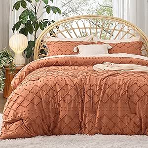 Farmhouse Bed Set, Rust Comforter, Terracotta Comforter, Boho Palette, Pink And Terracotta, Comforter Sets Boho, Boho Bedding Sets, Farmhouse Bed, Boho Comforters