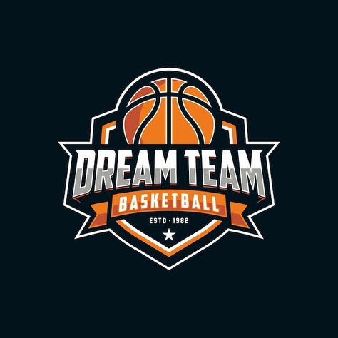 Basketball Template, Dream Team Basketball, Emblem Logo Design, Basketball Logo Design, Basketball Background, Basketball Logo, Logo Basketball, Team Logo Design, Logo Design Inspiration Creative