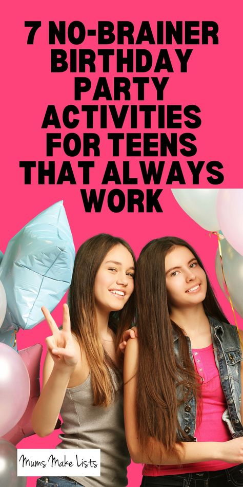 15 Birthday Party Games, This Or That Birthday, Outside Games For Birthday Parties, Party Ideas For 14th Birthday Girl, Teenage Birthday Activities, Fun Party Activities For Teens, Fun Activities To Do At A Birthday Party, Games To Play At A Party For Teens, Things To Do At A Teenage Birthday Party