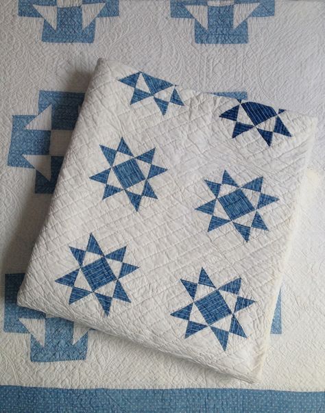 blue and white quilts - inspiration for something to do with some blue scraps I have! Blue Star Quilt, Navy And White Quilt, Blue Patchwork Quilt, Two Colour Quilts, 2 Color Quilts, Blue And White Quilts, Blue White Quilt, White And Blue Quilt, Black Quilts