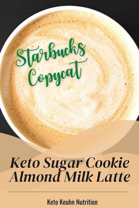 Keto Sugar Cookie Almond Milk Latte: Starbucks Copycat Starbucks Sugar Cookie Latte Order, Sugar Cookie Almond Milk Latte Starbucks, Almond Milk Espresso Drinks, Sugar Cookie Almond Milk Latte, Starbucks Sugar Cookie Latte, Low Calorie Caramel Macchiato Starbucks, Low Carb Mixed Drinks, Easy Coffee Drinks Recipes, Diy Sugar Cookies