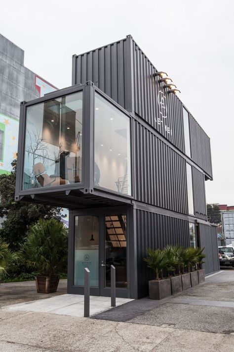 The Aesther Apparel retail store in San Francisco Shipping Container Store, Shipping Container Buildings, Shipping Container Architecture, Cargo Container House, Café Design, Shipping Container Home Designs, Container Buildings, Innovation Lab, Building A Container Home