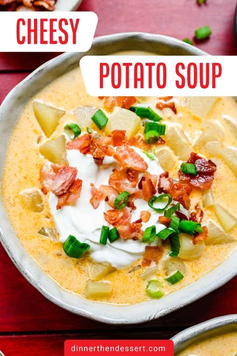 Cheesy Potato Soup With Velveeta, O Charleys Potato Soup, Potato Soup With Velveeta Cheese, Potatoe Cheese Soup, Cheesy Potato Soup Crock Pot, Crockpot Cheesy Potato Soup, Easy Cheesy Potato Soup, Cheesy Red Potatoes, Cheesy Ham And Potato Soup