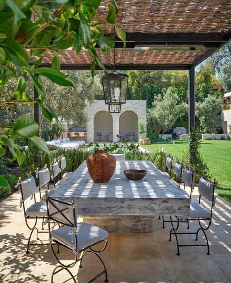 Jeremiah Brent, California Living, First House, Los Angeles Homes, Outdoor Dining Area, Al Fresco Dining, Mediterranean Style, Outdoor Dining Table, Home Exterior