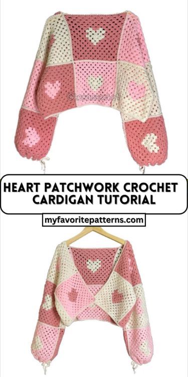 Patchwork Crochet Cardigan, Sunflower Granny Square Pattern, Sunflower Granny Square, Heart Patchwork, Cardigan Tutorial, Crochet Cardigan Tutorial, Mug Cover, Patchwork Crochet, Crochet Mug