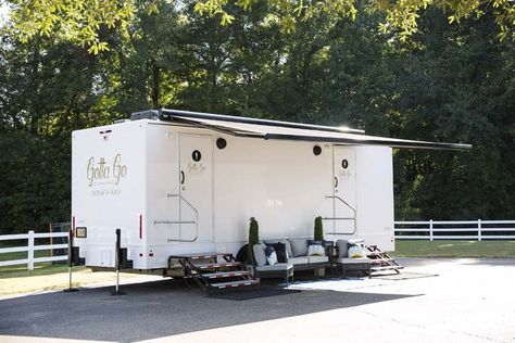 Luxury Portable Restrooms, Luxury Outhouse, Creepy Wedding, Wedding Restroom, Tent Event, Porta Potty, Portable Restrooms, Indoor Kitchen, Retractable Awning