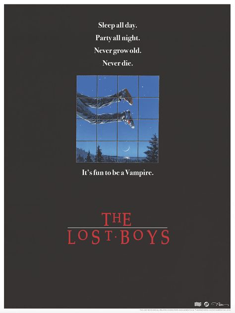 Lost Boys Movie, Series Posters, The Lost Boys 1987, Poster Artist, The Lost Boys, Boys Posters, Best Movie Posters, 80s Horror, Never Grow Old