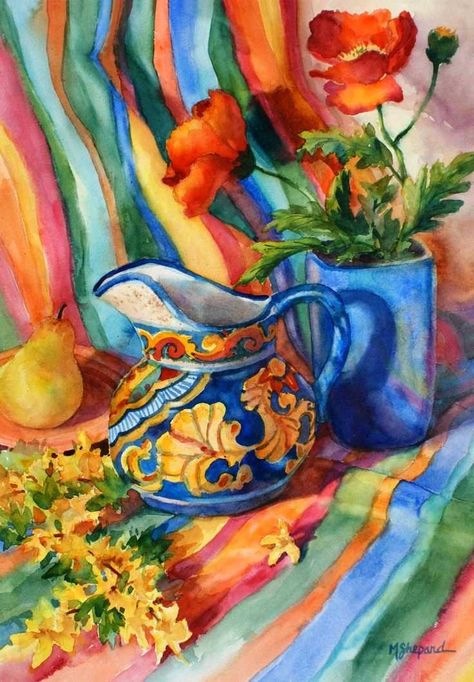 Color Still Life, Watercolor Still Life, Mexican Paintings, Expressionist Artists, Art Tutorials Watercolor, Arches Watercolor Paper, Art Painting Gallery, Still Life Art, Mexican Art