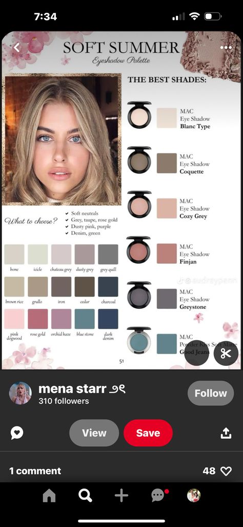 Muted Summer Makeup Looks, Muted Summer Makeup, Makeup For Soft Summer, Soft Summer Color Palette Makeup, Soft Summer Jewelry, Muted Summer, Oval Face Makeup, Palette Aesthetic, Soft Summer Makeup