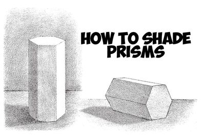 Adding Shadows and Graduation / Shading to a Hexagonal Prism - How ... Shading Geometric Shapes, Shapes Pencil Shading, Shading Forms Worksheet, Cube Shadow Sketch, Understanding Shadows In Drawing, 3d Art Drawing, How To Draw Steps, Pencil Shading, How To Shade