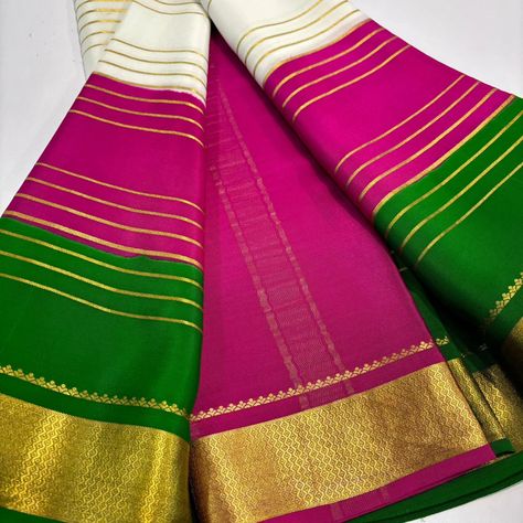 *3d Contrast now available in new Colours* *🥇 ———————————— *Our Price* : *Rs 9999/-😍😍*✨ *Saree Type* : *Pure Mysore silk sarees*🦚 *Saree Thickness* : 120 gram Ksic grade thickness *Border Style* :*3d Contrast* *Pallu Type* : traditional lines Pallu with blouse *FREE SHIPPING* 🇮🇳 *Certification* : Silk Mark Certificate ✅ ———————————— *Hurry Up!*R Green Mysore Silk Saree Blouse Designs, Red Mysore Silk Saree Contrast Blouse, Mysore Silk Saree Blouse Designs, Ksic Mysore Silk Saree Blouse Designs, Pure Mysore Silk Saree With Price, Plain Mysore Silk Saree, Mysore Crepe Silk Sarees, Silk Sarees With Price, Mysore Silk Saree