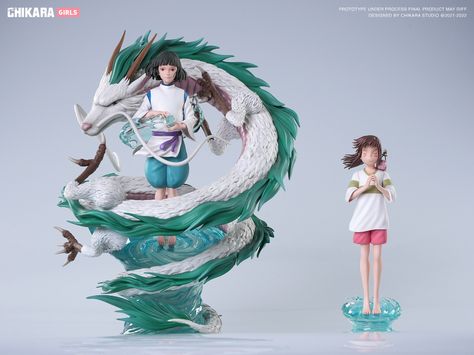 Haku Spirited, Ghibli Toys, Dragon Back Tattoo, Art Studio Ghibli, Chihiro Y Haku, Resin Statue, Studio Ghibli Art, Cartoon World, Anime Figurines