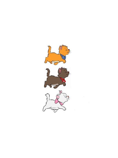 Aristocats Tattoo Marie, Aristo Cats Tattoo, Aristo Cats Wallpaper, Disney Aristocats Tattoos, Aristocats Stickers, Marie Tattoo Aristocats, Marie Aristocats Tattoo, Toulouse Aristocats, Aristocats Wallpaper