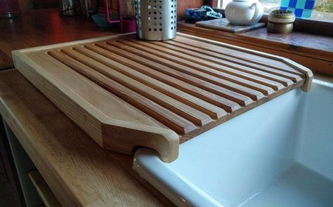 Draining Board Ideas, Wood Dish Drying Rack, Belfast Sink Draining Board, Belfast Sink Kitchen, Timber Kitchen, Draining Board, Belfast Sink, Open Plan Kitchen Living Room, Drying Racks