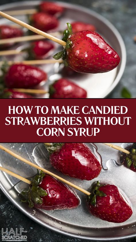 How to Make Candied Strawberries Without Corn Syrup Strawberry Candy Aesthetic, Strawberry Candy Recipe, Strawberries In The Oven, Candied Strawberries Recipe, Strawberries With Sugar, Strawberry Appetizers, Sugared Strawberries, Strawberries And Sugar, Candied Strawberries