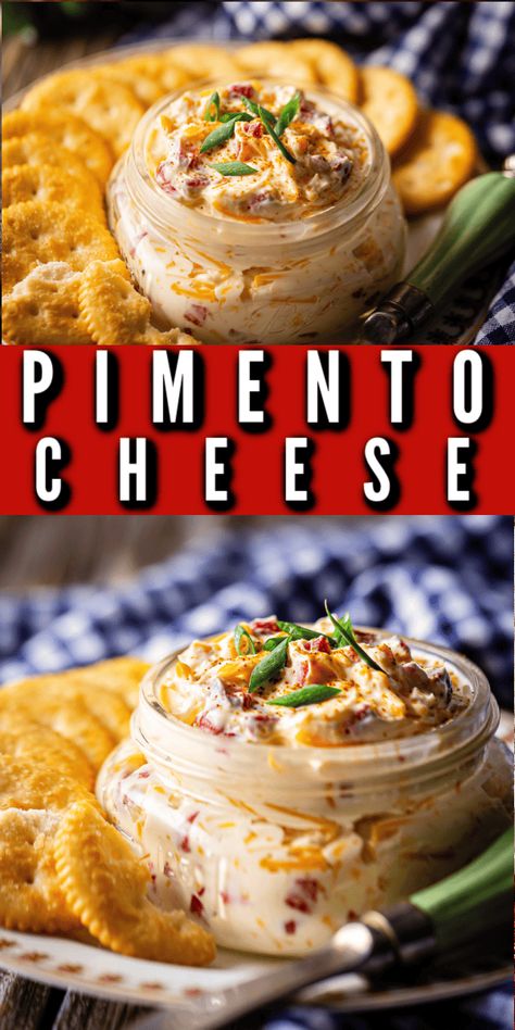 Easy Pimento Cheese Recipe: Great on sandwiches, cold as a spread, or hot as a dip. Make it as spicy or as mild as you like. Full of traditional southern flavor! Breakfast For Dinner Party, Pimento Cheese Recipe Easy, Pimento Cheese Dip Recipe, Recipes Dips, Pimento Cheese Recipe, Pimento Cheese Dip, Pimento Cheese Spread, Homemade Appetizer, Pimento Cheese Recipes