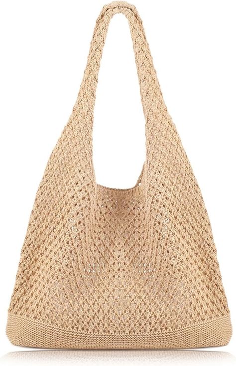 Amazon.com: COOKOOKY Beach Tote bag Crochet Summer Beach Bag for Women Aesthetic Mesh Tote Bag Hippie Bag Knit Bag (B-khaki, Medium) : Clothing, Shoes & Jewelry Beach Tote Bags Summer, Tote Bag Summer, Summer Beach Bag, Beach Crochet, Knit Bag, Mesh Tote Bag, Knitted Bag, Beach Tote Bag, Women Aesthetic