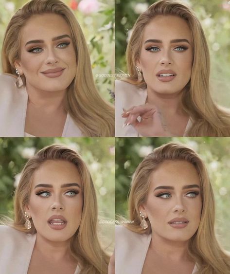 Adele Hair Color, Adele Eyes, Adele Makeup, Adele Hair, Green Eyes Blonde Hair, Women Goddess, Goddess Women, Color Twist, Glam Wedding Makeup