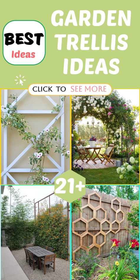 Discover innovative Garden Trellis Ideas to elevate the appeal and utility of your backyard oasis. Whether cultivating climbing plants, defining a focal point, or enhancing privacy, these creative trellis concepts offer endless possibilities for maximizing garden space. Embrace the flexibility and charm of trellises to create a verdant outdoor sanctuary that beckons relaxation and aesthetic joy. Explore the potential of garden trellises to reimagine your outdoor decor with style and grace. Corner Garden Trellis Ideas, Dry Riverbed Landscaping, Garden Trellis Ideas, Clematis Trellis, Vine Plants, Wire Trellis, Wall Trellis, Trellis Fence, Tiered Planter