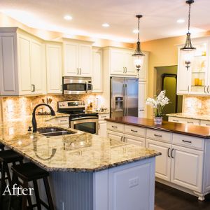 Lower your breakfast bar - the result is stunning! New blog post from KBF Design Gallery. Eat At Counter In Kitchen, Lower Breakfast Bar, Lower Kitchen Bar To Counter Height, Lowering Kitchen Bar To Counter Height, Kitchen Bar Counter, Kitchen Bar Design, Kitchen Peninsula, Kitchen Improvements, Breakfast Bar Kitchen