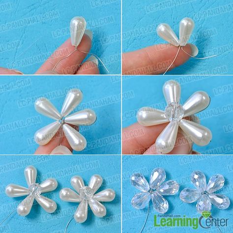 How to Make Unique Pearl Hair Ornaments for Wedding- Pandahall.com Ear Cuff Diy, Wedding Ornaments, Beaded Flowers Patterns, Bead Hair Accessories, Makeup Eyes, Homemade Jewelry, Handmade Wire Jewelry, Beaded Jewelry Patterns, Hair Beads