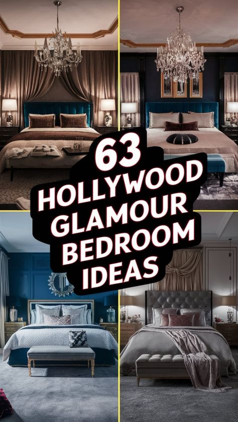 63 Hollywood Glamour Bedroom Ideas for a Fabulous Makeover Give your bedroom a fabulous makeover with these Hollywood glamour decor ideas. Learn how to use bold colors, luxurious materials, and stylish accessories to transform your space into a glamorous haven. Visit our website for more ideas! Hollywood Bedroom Decor, Hollywood Bedroom Ideas, Glamour Bedroom Ideas, Old Hollywood Glamour Bedroom, Hollywood Style Bedroom, Hollywood Glam Interior Design, Hollywood Glamour Decor, Old Hollywood Bedroom, Hollywood Regency Interior Design