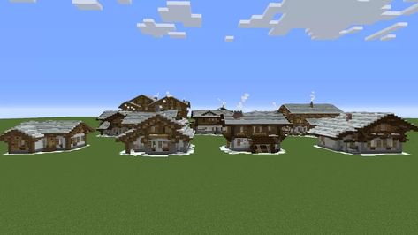 Minecraft House Pack + Download Minecraft Map Minecraft Swiss House, Minecraft Swiss Village, Swiss House, Europe Architecture, Swiss Chalet, Minecraft Map, Minecraft House, Modern Mansion, Minecraft Builds