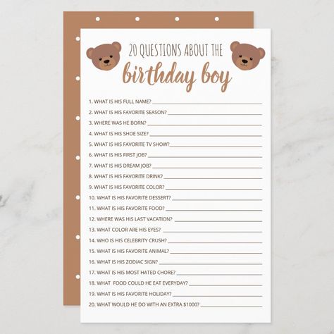 First Birthday Trivia, Birthday Trivia, Who Knows Me Best, Baby Shower Wishes, Birthday Words, Game Template, Happy Song, Baby Birthday Cakes, Types Of Cakes