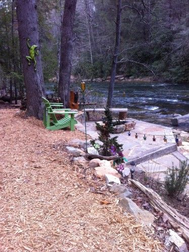 justpretty Fire Pit With Rocks, Fire Pit Wall, Easy Fire Pit, Landscape Design Ideas, Rustic Fire Pits, Modern Fire Pit, Fire Pit Furniture, Eclectic Home Decor, Fire Pit Seating