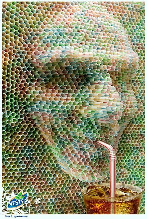 just creative ads Straw Art, Recycled Art Projects, Creation Art, Trash Art, Plastic Art, Unusual Art, Wow Art, Recycled Art, Creative Advertising