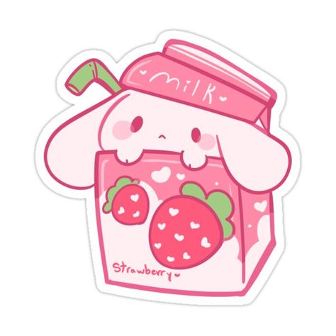 Milk Drawing, Strawberry Drawing, Cute Drawlings, Food Drawings, Cute Laptop Stickers, Doodles Drawings, Cute Food Drawings, Pick Yourself Up, Cute Animal Drawings Kawaii