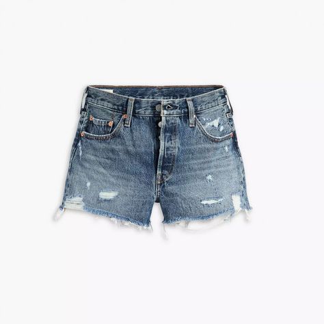 501® Original High Rise Jean Shorts - Blue | Levi's® SE Fall Winter Shoes, High Rise Jean Shorts, Shady Lady, The Future Is Now, Summer Essential, Iconic Style, Romper Dress, Sweater Pants, High Rise Jeans