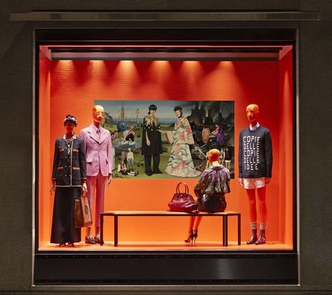 This window display from Gucci's "Hallucination" collection is striking. The mannequins looks like they are at an art museum. I love this concept and this design so much. Gucci Window Display, Best Summer Reads, Drawing Competition, Window Awnings, Store Windows, Paris Design, Window Dressings, Shop Window Displays, Window Displays