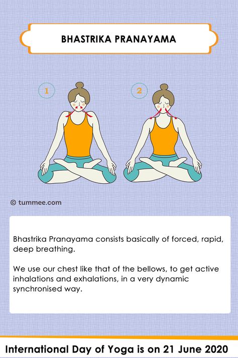 Learn and teach your students Bhastrika Pranayama at https://www.tummee.com/yoga-poses/bhastrika-pranayama  In Sanskrit, ‘bhastrika’ means ‘bellows’. Bellow is a device with an airbag that emits a stream of air when squeezed together with two handles, used by a blacksmith for blowing air into the fire while working with iron.  #pranayama #yogameditation #tummeeyoga #yogateacher #bhastrika #internationalyogadayweek2020 Bhastrika Pranayama, Pranayama Benefits, Yoga Sequencing, Yoga Breathing Techniques, Restorative Yoga Sequence, Pranayama Techniques, Pranayama Breathing, Pranayama Yoga, Yoga Breathing