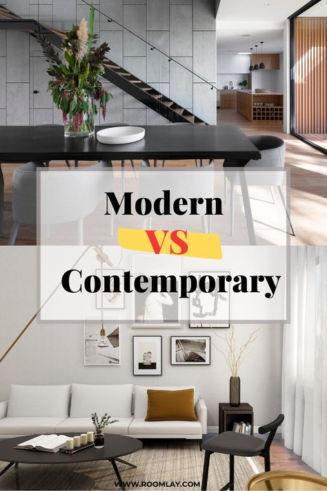 When comparing modern and contemporary interior design, there is always confusion. Learn the definitions of both design style, their similarities and differences. #modernvscontemporary #contemporaryinterior #moderninteriordesign Contemporary Vs Modern Interior Design, Modern Vs Contemporary Design, Fall Lock Screen, Cute Fall Wallpapers, Contemporary House Interior, Urban Modern Interior Design, Contemporary Vs Modern, Design Definition, Modern Contemporary Interior Design