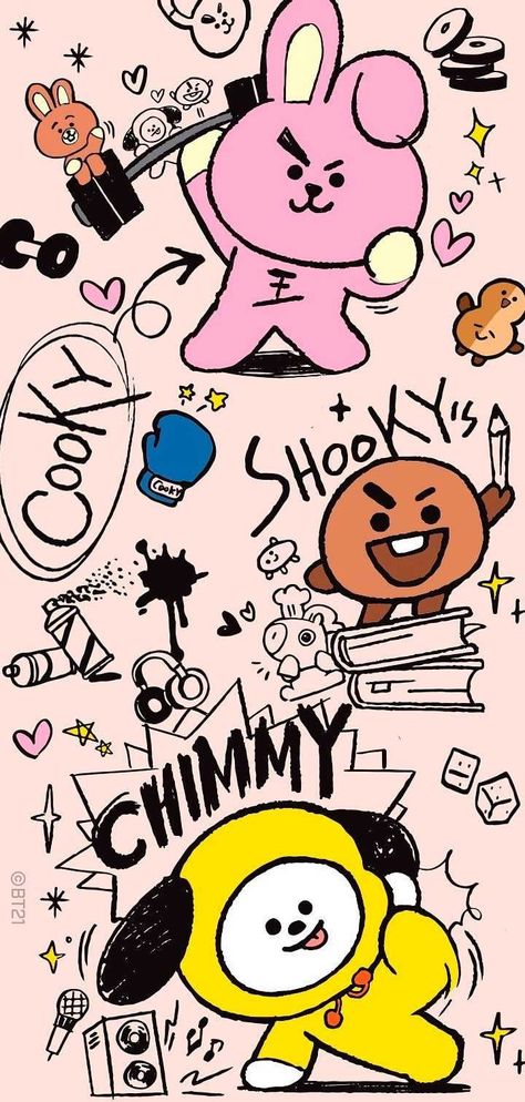 This is super cute imo. ngl, i would use this for my phone wallpaper. Kim Namjoon Wallpaper, Bape Wallpaper Iphone, Bt21 Wallpaper, Namjoon Wallpaper, Iphone Wallpaper Cat, Bt 21, Galaxy Wallpaper Iphone, Cute Simple Nails, Bts Bt21