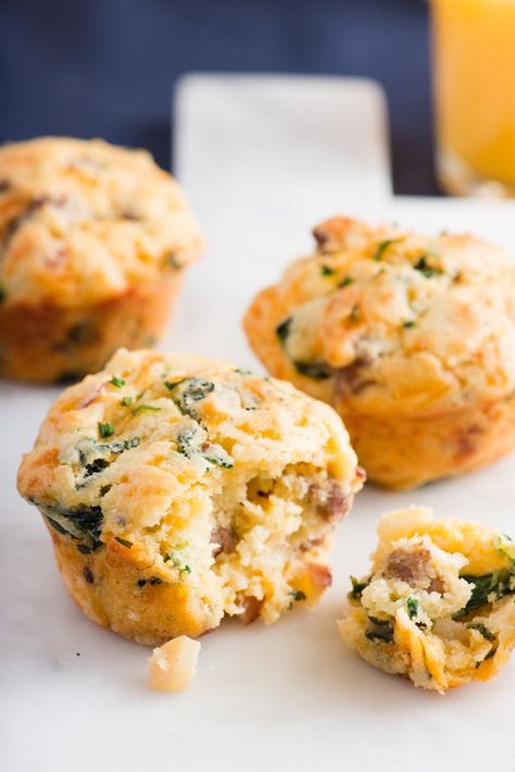 Loaded Savory Breakfast Muffins | Kitchn Beach Cooking, Gooooood Morning, Savory Breakfast Muffins, High Protein Breakfast Recipes, Savory Bites, Cheese Spinach, Savory Muffins, Protein Meals, Protein Breakfast Recipes