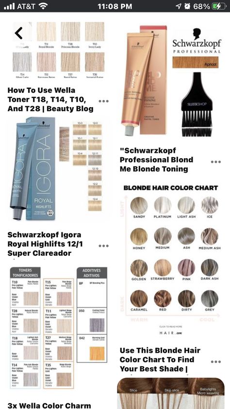 Schwarzkopf Blonde Me, Schwarzkopf Toner Formulas, Schwarzkopf Hair Color Chart, Wella Hair Toner, Loreal Hair Color Chart, Igora Hair Color, Dark To Light Hair, Blonde Hair Color Chart, Loreal Hair Color