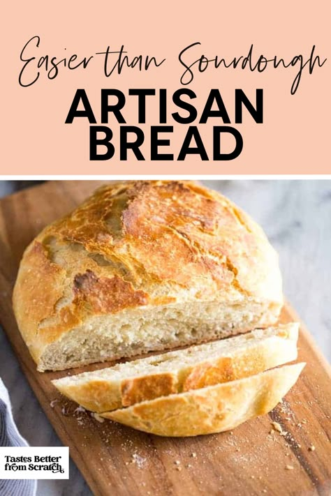 A loaf of freshly baked artisan bread with a golden crust, sliced and ready to enjoy. Crusty French Bread Recipe, Rustic Bread Recipe, Artesian Bread, French Bread Recipe, Knead Bread Recipe, Artisan Bread Recipes, Rustic Bread, Best Bread Recipe, Potato Bread