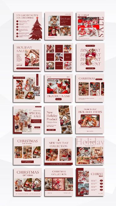 Holiday - Christmas Sale/Promote/Marketing Templates | Christmas Templates | Holiday Templates Holiday Social Media Posts, Set Design Photography, Christmas Hampers, Christmas Campaign, Holiday Templates, Holiday Promotions, Instagram Template Design, Christmas Hamper, Christmas Ad