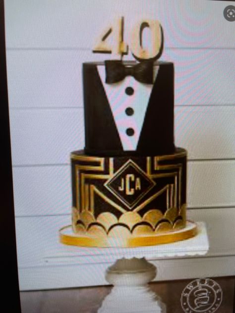 Harlem Nights Birthday Cake, Great Gatsby Cake For Men, Harlem Nights Cake, Great Gatsby Cake, Harlem Nights Party, Roaring 20s Birthday Party, Gatsby Cake, Roaring 20s Birthday, 80 Birthday