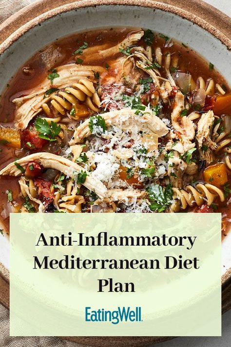 Inflammation Diet Recipes, Anti Inflammation Recipes, Inflammation Diet, Mediterranean Diet Meal Plan, Easy Mediterranean Diet Recipes, Healthy Eating Diets, Mediterranean Diet Plan, Inflammatory Diet, Low Carb Diet Plan