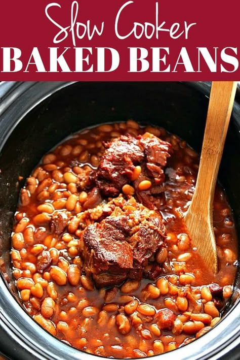 Sweet Baked Beans, Baked Beans Recipe Crockpot, Leftover Ham Recipes Crockpot, Crockpot Beans, Pork And Beans Recipe, Ham Bone Recipes, Leftover Ham Bone, Beans Recipe Crockpot, Baked Beans Crock Pot