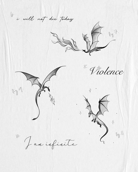 Fourth Wing Tattoo Ideas, Book Dragon Tattoo, Dragon Tattoo Wrist, Fine Line Dragon Tattoo, Wing Tattoo Ideas, Fourth Wing Tattoo, Riders Quadrant, Book Inspired Tattoos, Violet Tattoo