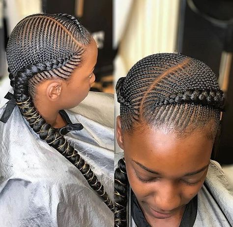 Ghana Weaving Hairstyles, Weaving Hairstyles, Trendy We Fryzurach, Ghana Weaving, Braids With Shaved Sides, French Braid Ponytail, African Hair Braiding Styles, Hair Straightening Iron, Loose Braids