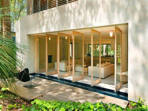 Bring the outside in! Pearl Beach, Cool Doors, Modern Beach House, Pivot Doors, Beach House Design, Modern Beach, Beach Living, Porch Patio, Patio Doors