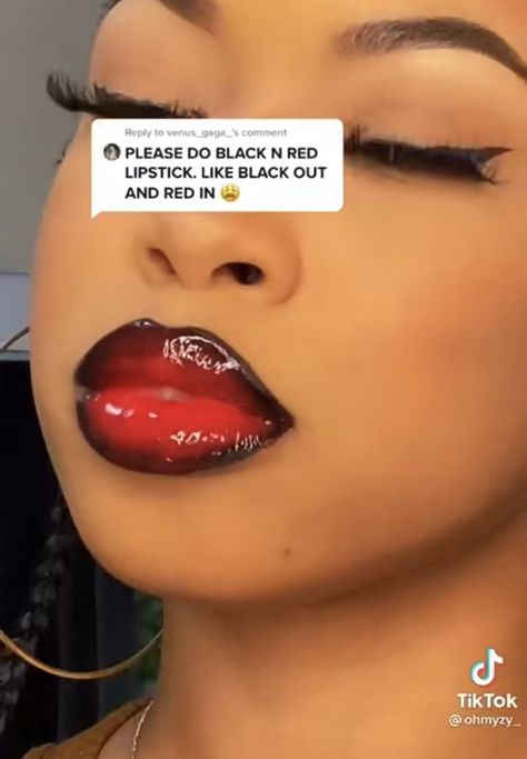 Lip Liner And Red Lipstick, Black Liner Red Lip Combo, Lip Combos Red And Black, Red And Black Lipstick, Red Lipstick And Black Lip Liner, Red And Black Lip Combo, Brown Lip Liner With Red Lipstick Black Women, Red Lipstick Black Liner, Dark Lip Liner And Gloss 90s