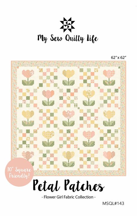 Classy Quilt Patterns, Art Nouveau Quilt, Checkerboard Quilt Pattern, Free Flower Quilt Block Patterns, Pretty Quilt Patterns, Girls Quilts Ideas, Grandmothers Flower Garden Quilt Pattern, Blanket Sewing Patterns, Clover Quilt Block