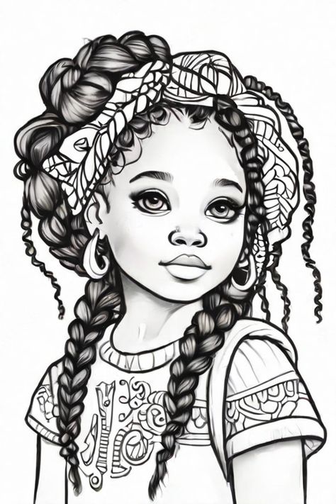 Leonardo Diffusion XL African American female child detailed h 0 How To Draw African American Hair, African American Coloring Pages, African Drawings, Bible Journaling Printables, Simple Sketches, American Female, Cat Coloring, Practice Drawing, Cat Coloring Page